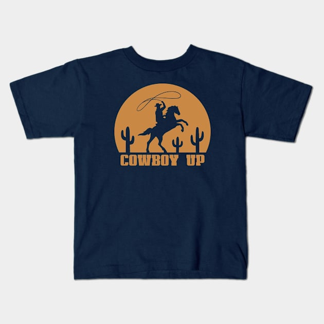 Cowboy Up Kids T-Shirt by SommersethArt